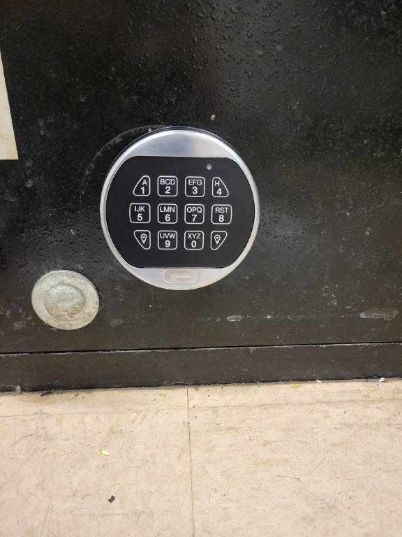 Digital combination keypad on a commercial high-security safe serviced by Locks Around the Clock